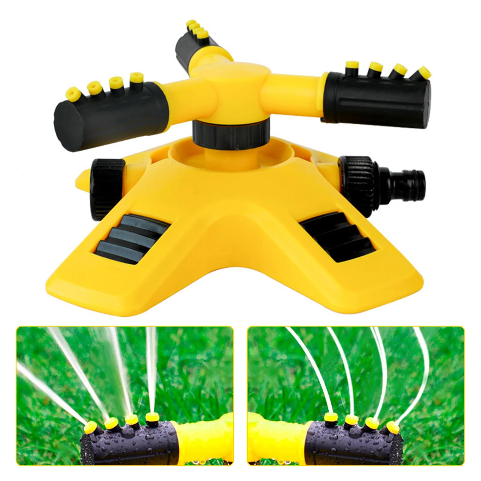 

360 Degree Automatic Water Sprinkler Abs Lawn Yard Watering Sprinkler Head Adjustable Garden Supply Spray Nozzle