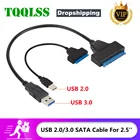 Кабель USB SATA 3, адаптер Sata к USB 3,0 до 6 Гбитс, поддержка внешнего SSD HDD, жесткого диска 2,5 дюйма, 22 Pin Sata III USB 2,0 к SATA