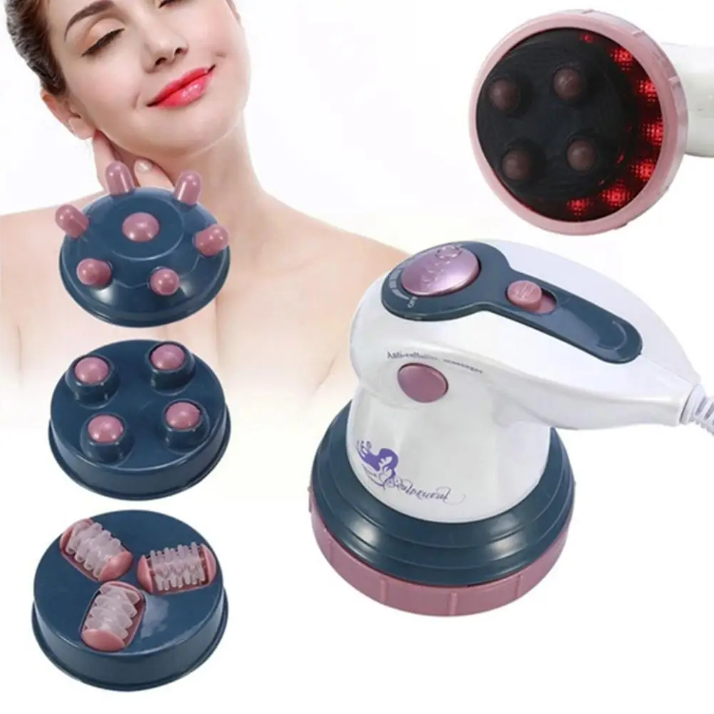 

Body Slim Massage Shaper Anti Cellulite with 4 Massage Electric Tool Roller Massager Vibration Heads Fat Burner Weight Loss U2G3