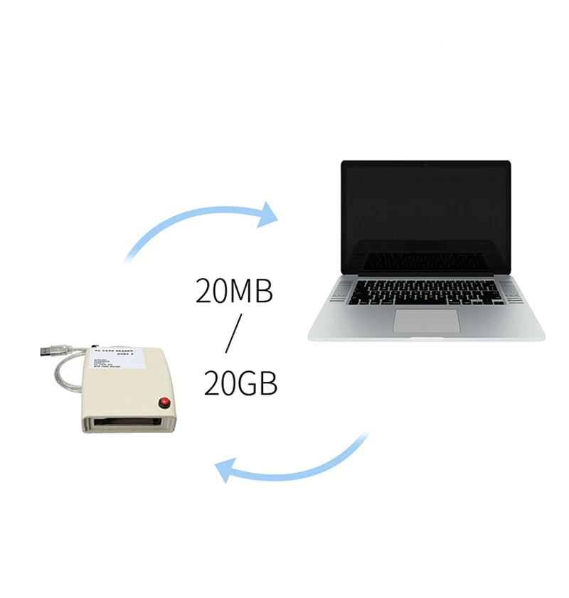 USB 2.0 to 68 Pin ATA PCMCIA Flash Disk Memory Card Reader Adapter Converter For Windows