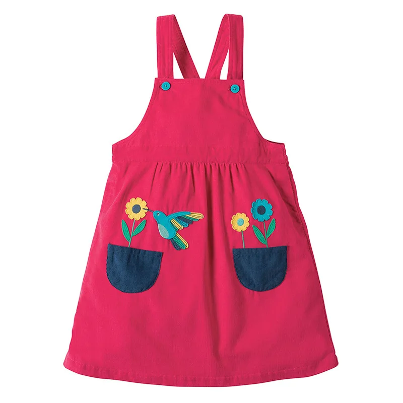 Little maven 2-7Years Дети Девочки Птицы Толстовки Платье Новые детские Модные Нарядные Платья Детские С Капюшоном Одежда - Цвет: Q0061 same pictrue