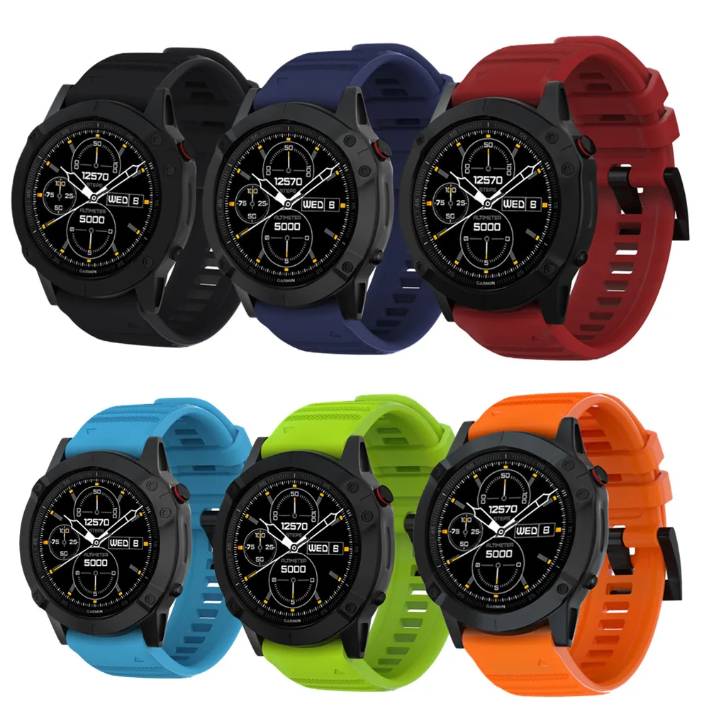 Быстросъемный силиконовый ремешок для часов Easyfit 20/22/26 мм наручных Garmin Fenix 6S 6 6X 5S 5