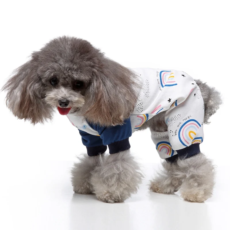 Пижама для собак с милым радужным принтом теплая одежда чихуахуа щенков