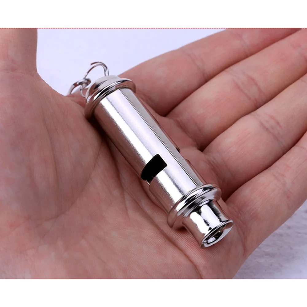 

2 Pcs Portable Stainless Steel Whistle Wrist Hanging Straps Emergency Survival Whistle Game Whistle for Outdoor Sport Hiking Cam