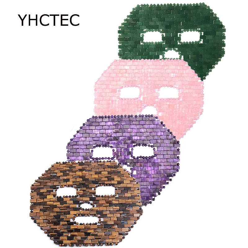 Охлаждающая натуральная маска для сна из розового кварца нефритовый массажер