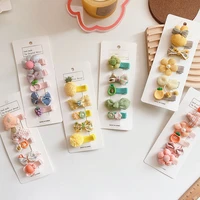 5pcs set new cute korean version all inclusive does not hurt hair baby bow hairpin wild color small girls side clip headdress