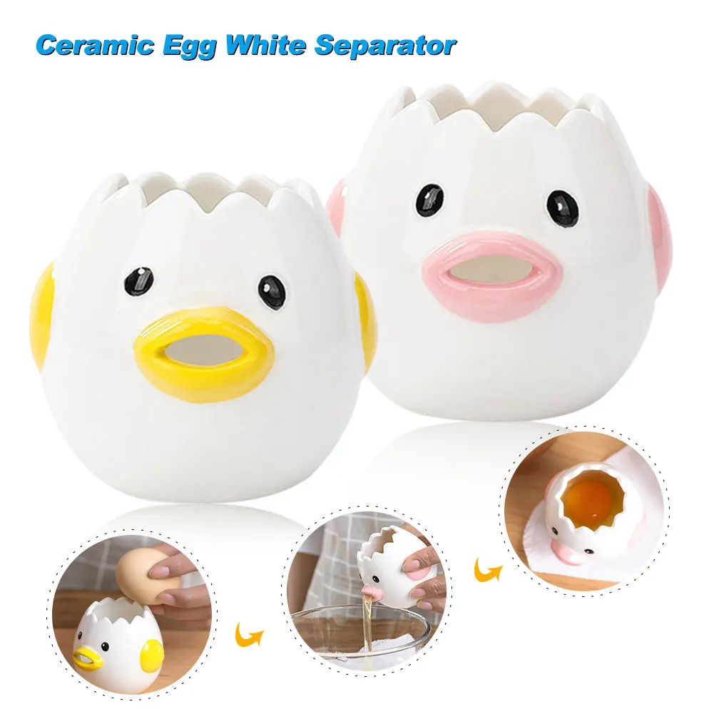 

Cute Creative Ceramic Egg White Separator Egg Yolk Protein Separator Filter Baking Tools Kitchen Utensils Chicken Egg Filter