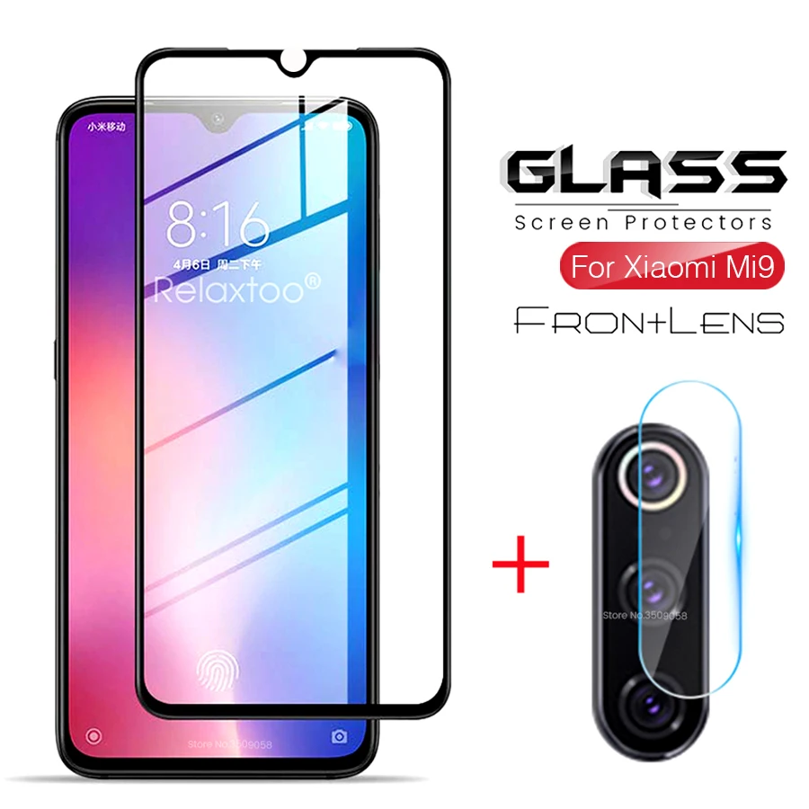 2в1 Защитное стекло для xiaomi mi9 lite безопасные очки камеры Защитная пленка экрана на