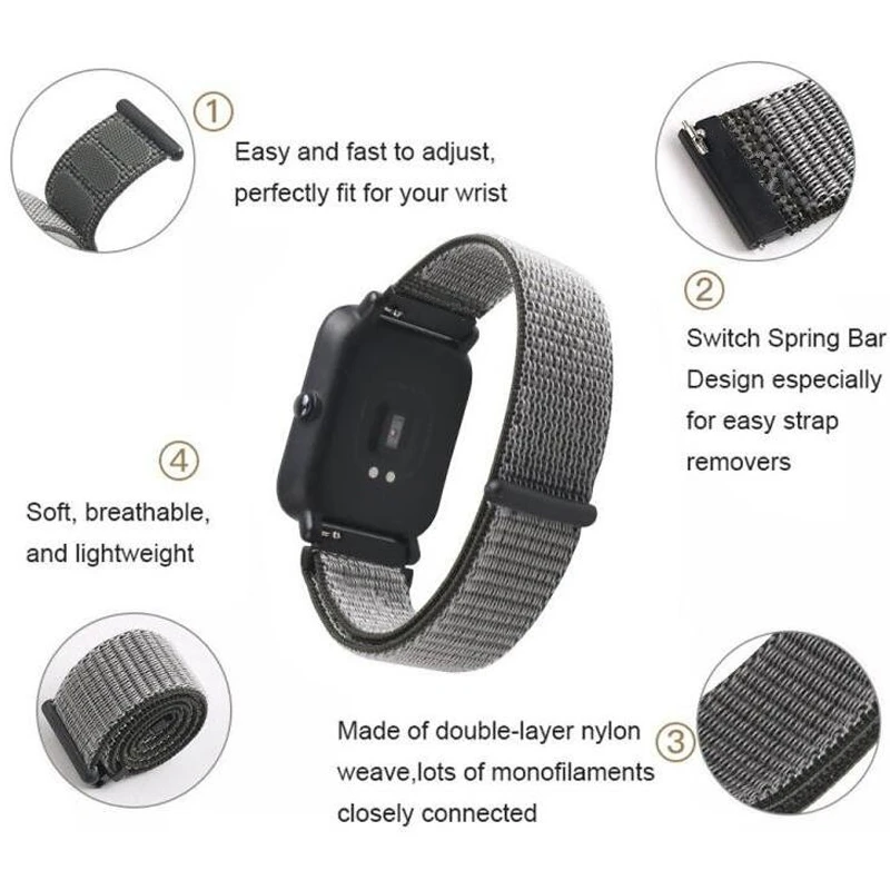 Nylon Straps For Huawei Watch talk band b5 Fit honor s1 GT 2 GT2 e Replacement Bracelet seiko 5 field SNK805 SNK809 Correa | Аксессуары