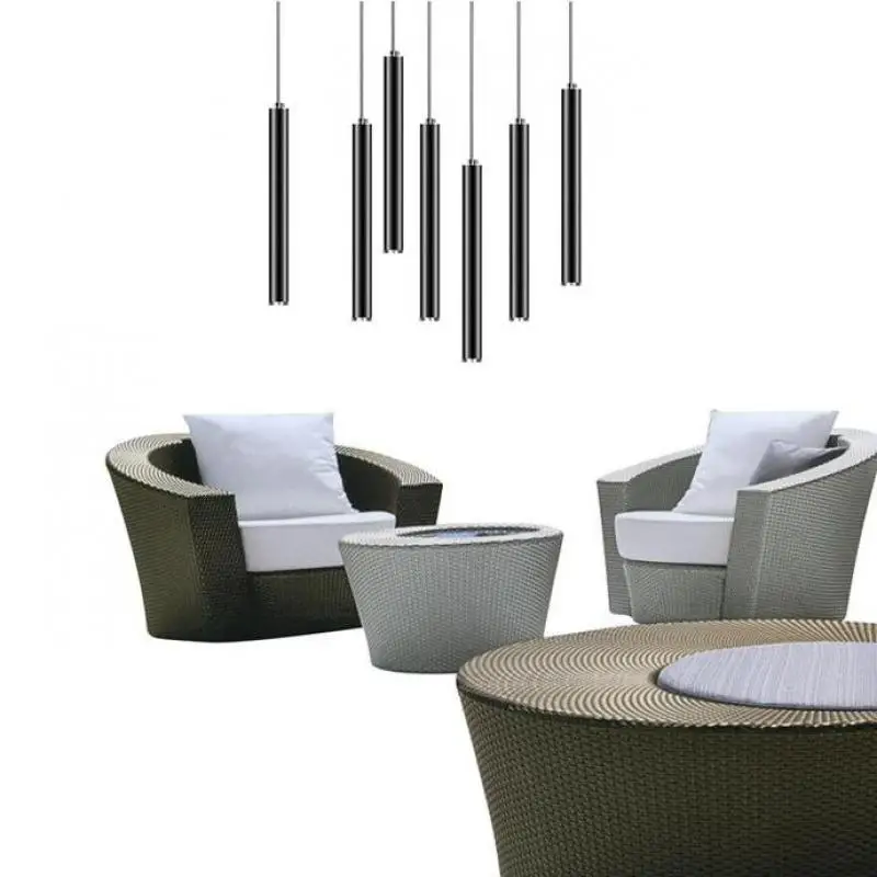 Черный светодиодный подвесной светильник простой цилиндрический плафоны Lustres De