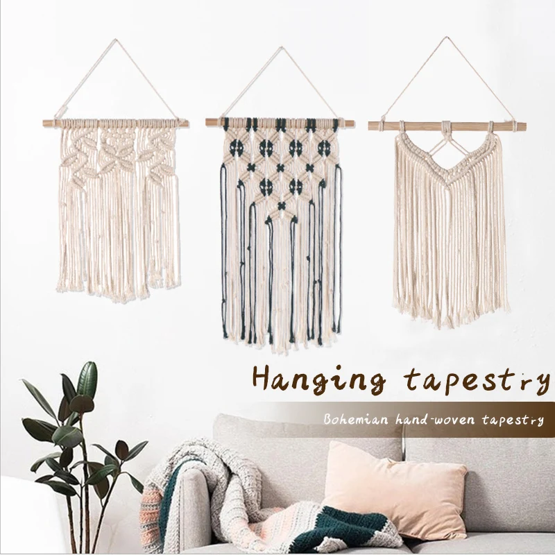 

Creative Tassel Macrame Woven Tapestry Wall Hangings Mandala Tapestry Home Hotel Decoration Bohemian Sleeping Handmade Tapestrie