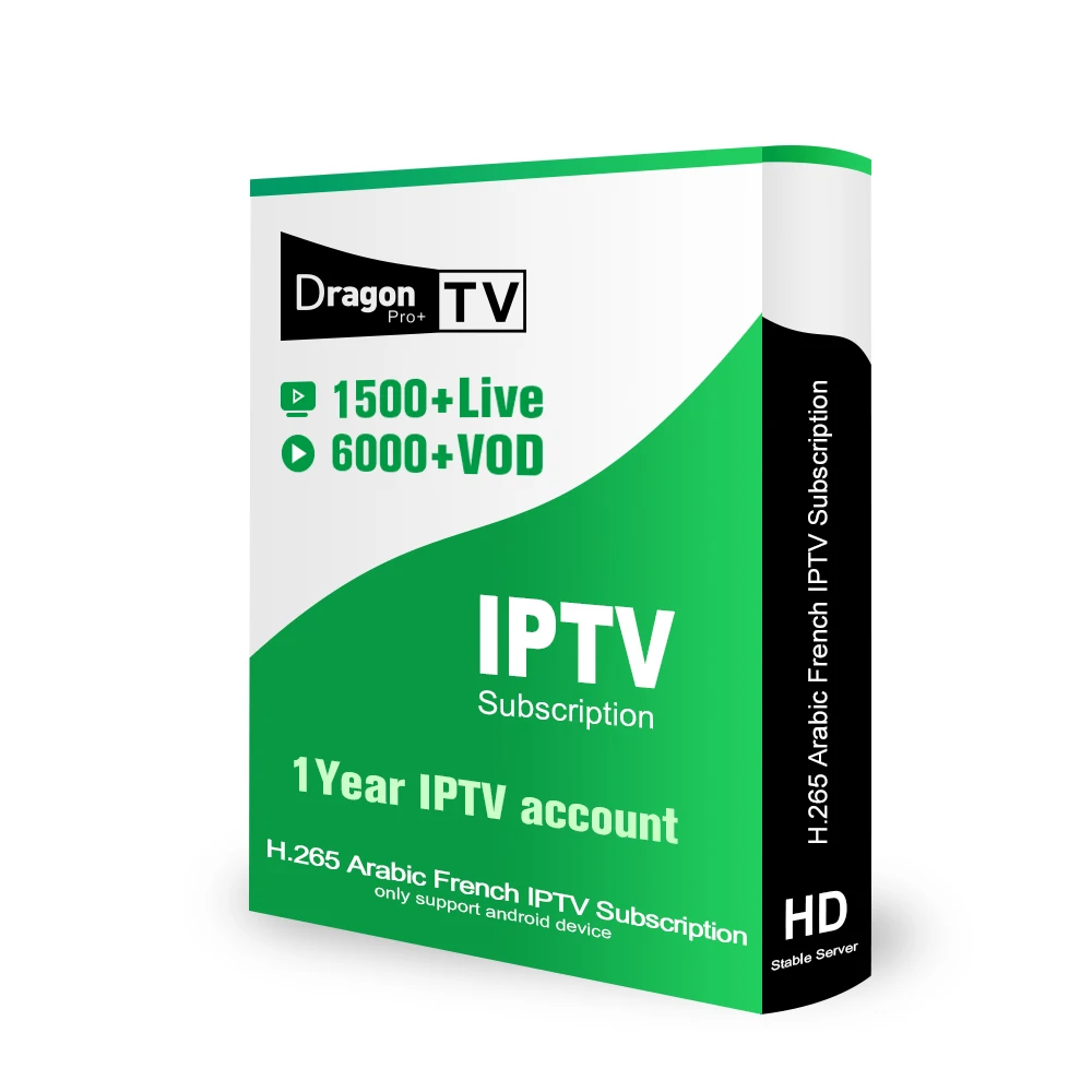 Dragon tv Pro Plus IP tv с H.265 каналов лучший французский арабский IP tv подписка 1500+ Live 6000+ VOD 1 год для Android tv BOX