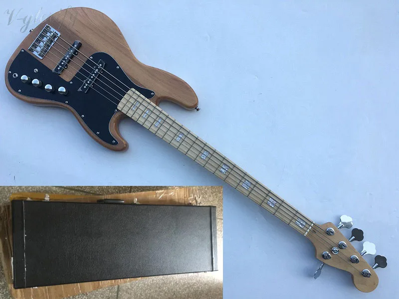 Высокое качество, 4 струны, 5 струн, активная бас-гитара - Цвет: 5string wood case