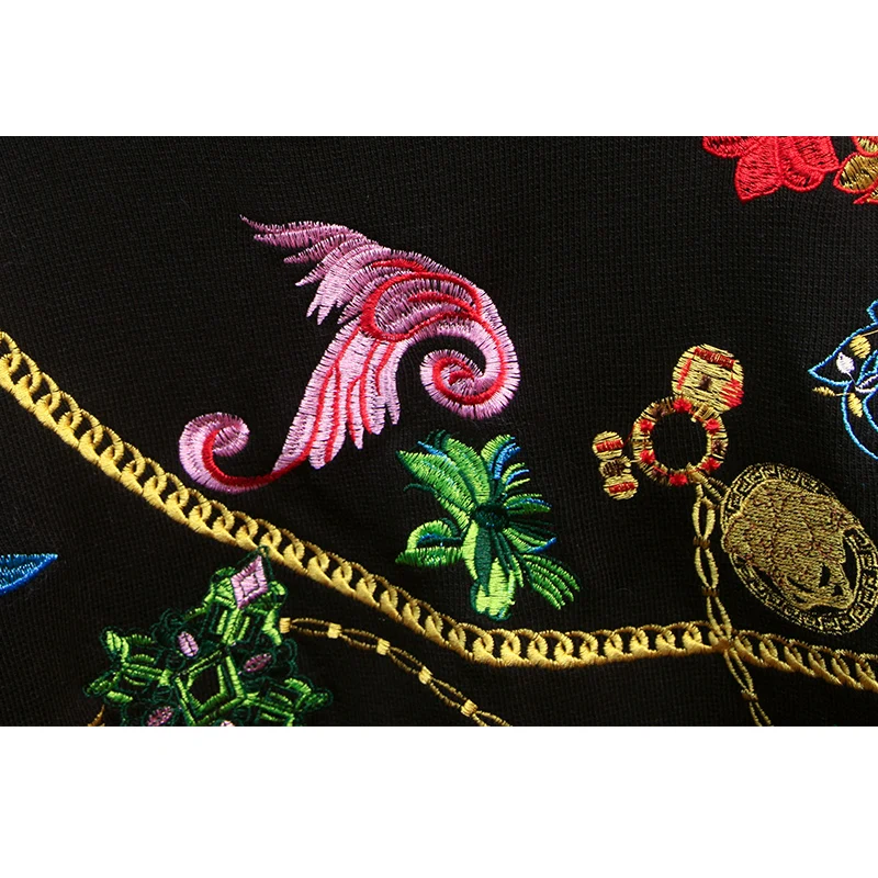 Женский костюм с вышивкой стильный подиумный комплект из Свитера и брюк 2020 |