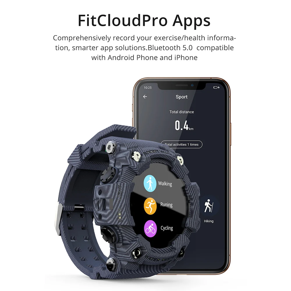 

LOKMAT ATTACK 1.28in Full Touch Screen Fitness Tracker Smart Watch Men Heart Rate Monitor Smartwatch For Android IOS