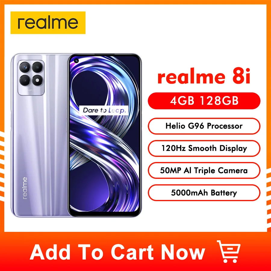 

Смартфон realme 8i, восемь ядер, экран 6,6 дюйма FHD + 120 Гц, тройная камера 50 МП, аккумулятор 5000 мАч