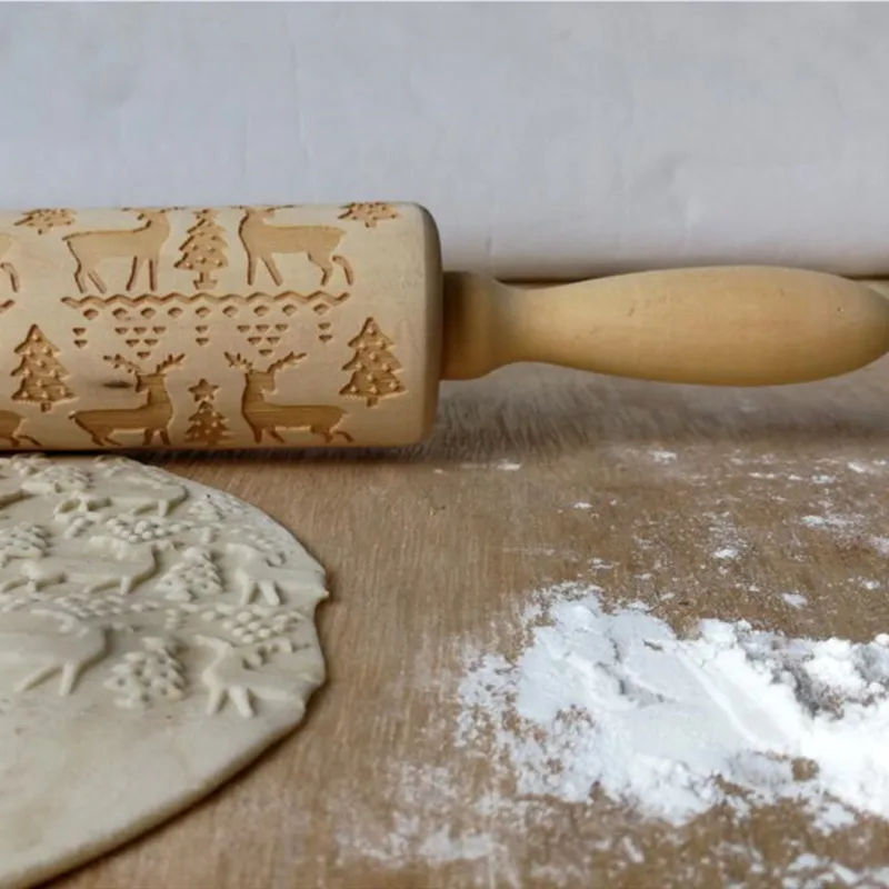 Кухонные инструменты аксессуары деревянная Скалка текстурированный ролик для