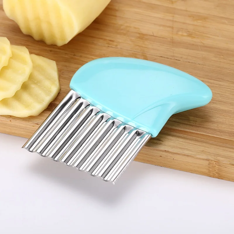 Potato Cutter Chip French Fry Maker Stainless Steel Wavy Knife French Fries Chopper kitchen Knife Chopper French Fry Maker Tools images - 6