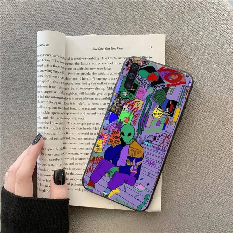 

Aesthetics Cute Cartoon alien space Phone Case For Samsung galaxy S 9 10 20 A 10 21 30 31 40 50 51 71 s note 20 j 4 2018 plus