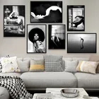 Плакат для фотосъемки, настенная Картина на холсте, черно-белая ретро абстрактная фигурка, печать, домашний декор, растение для общежития, картина