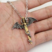 fashion jewelry same item necklace alloy cross sword shape pendant dragon and sword combine creative necklace mens gift
