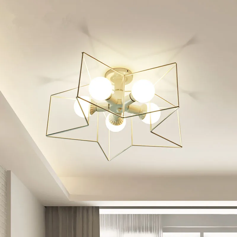 Современный потолочный светильник с золотой пентаграммой светодиодный из