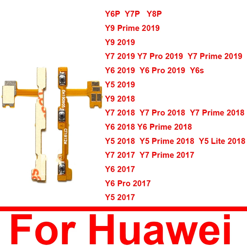 

Volume Power Flex Cable For Huawei Y5 Y6 Y7 Y9 Prime Lite Pro 2017 2018 2019 Y6P Y7P Y8P Switch Key Side Flex Ribbon Replacement