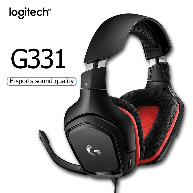 Logitech G331 head-mounted wired gaming gaming headset with microphone for desktop computers