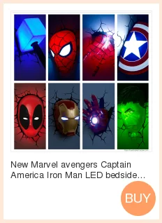 Marvel Мстители Капитан Америка Железный человек светодиодный прикроватный спальня гостиная 3D креативный настенный светильник украшенный ночник