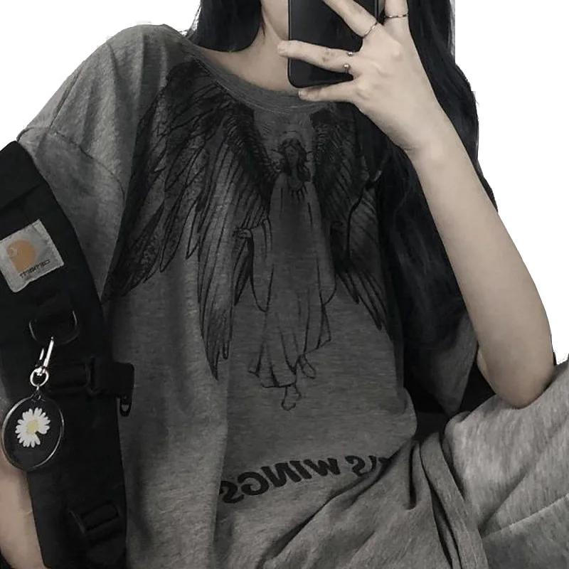 

Dark Wind Ins Super Fire Short Sleeve Women's Summer Korean Version Chaoyuansu Loose Half Sleeve Men's and Women's Top T-shirt