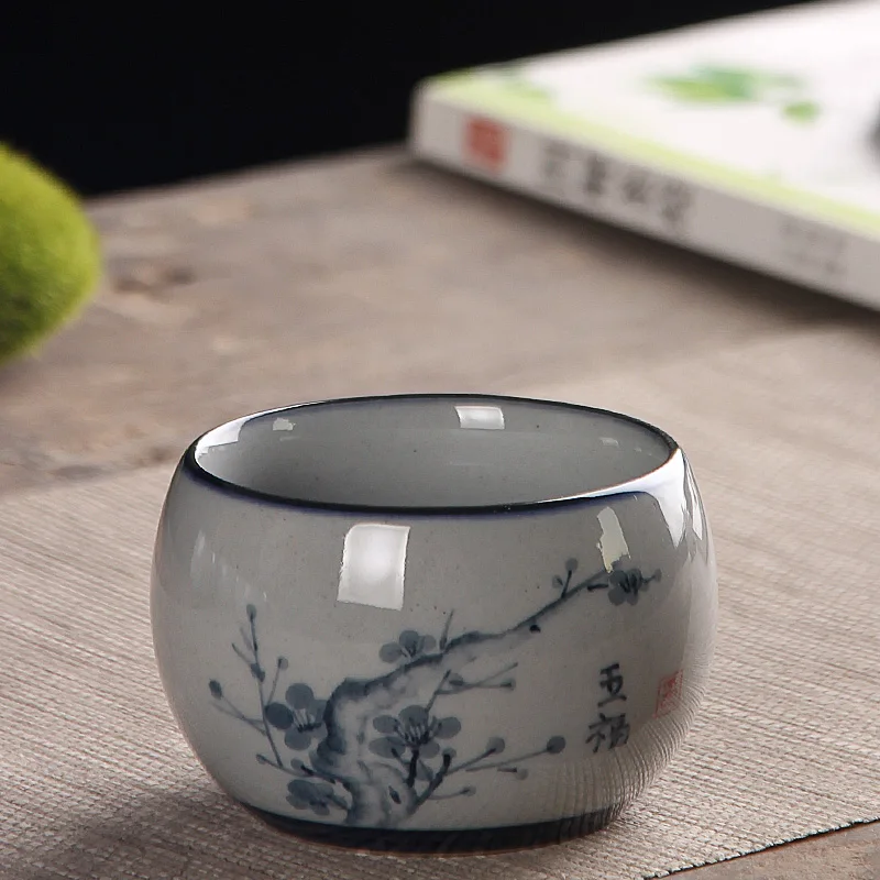 

Handmade Chinese Tea Cup Vintage Luxury Ceramic Gift Tea Bowl Kung Fu Tea Cup Tea Ceremony Tazze Da Tea Household Products DG50T