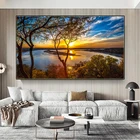Красивый пейзаж С закатом, картины на холсте, природный пейзаж, плакат и принты, Настенная картина, картина для декора гостиной