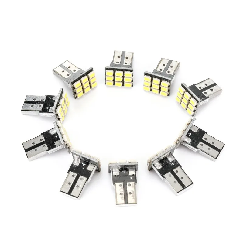 10 шт. T10 светодиодный 9SMD белый номерного знака автомобиля светильник хвостовые