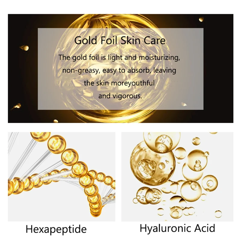 Эссенция для кожи вокруг глаз с гексапептидом и 24K золотом глубокое увлажнение