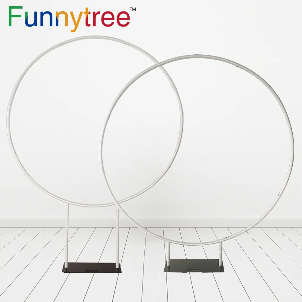 

Funnytree Circle round stand Wedding Arch Background Baby Shower Backdrop Support birthday party Decoration Banner Frame DIY