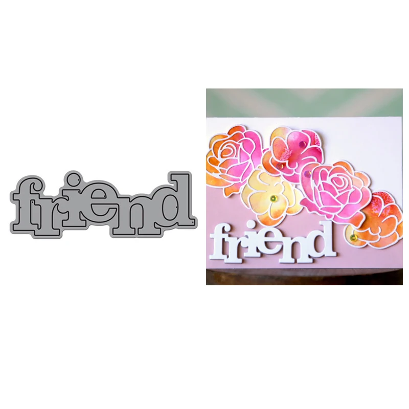 Новый трафарет для резки металла с надписью Big Word Friend скрапбукинга фотоальбома
