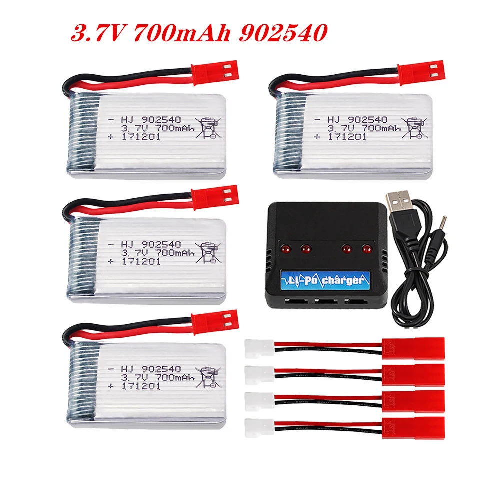 Аккумулятор Lipo 3,7 в 750 мАч 902540 с зарядным устройством для MJXRC X400 X500 X800 Huajun HJ819 HJ818 X25, запасные части для радиоуправляемых летательных аппаратов и квадрокоптеров