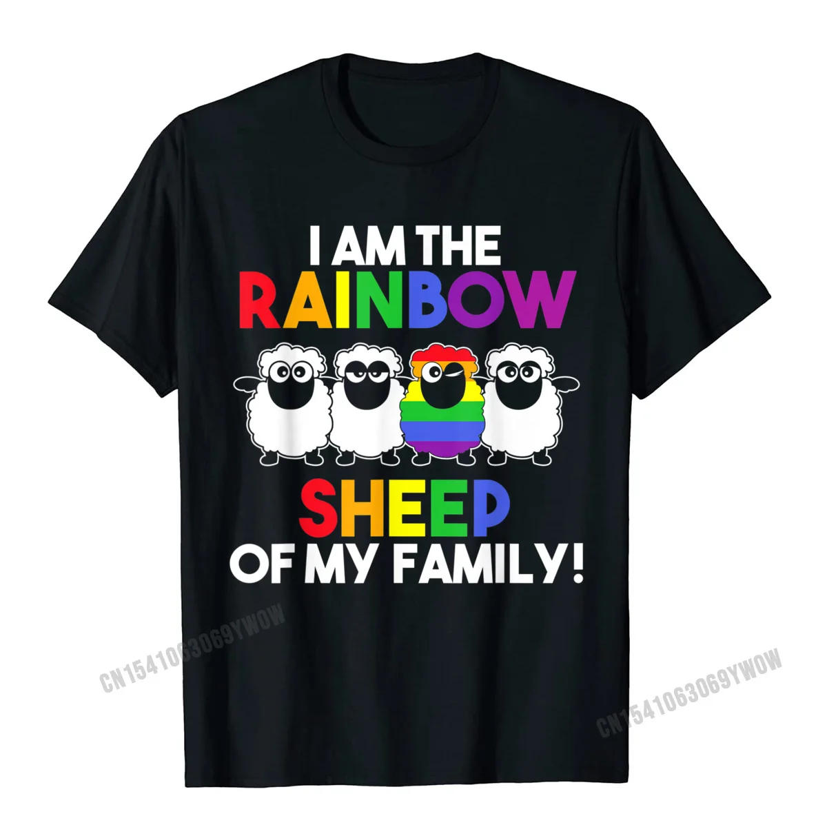 Фото Мужская футболка с надписью I Am The Rainbow Sheep Of My Family | одежда