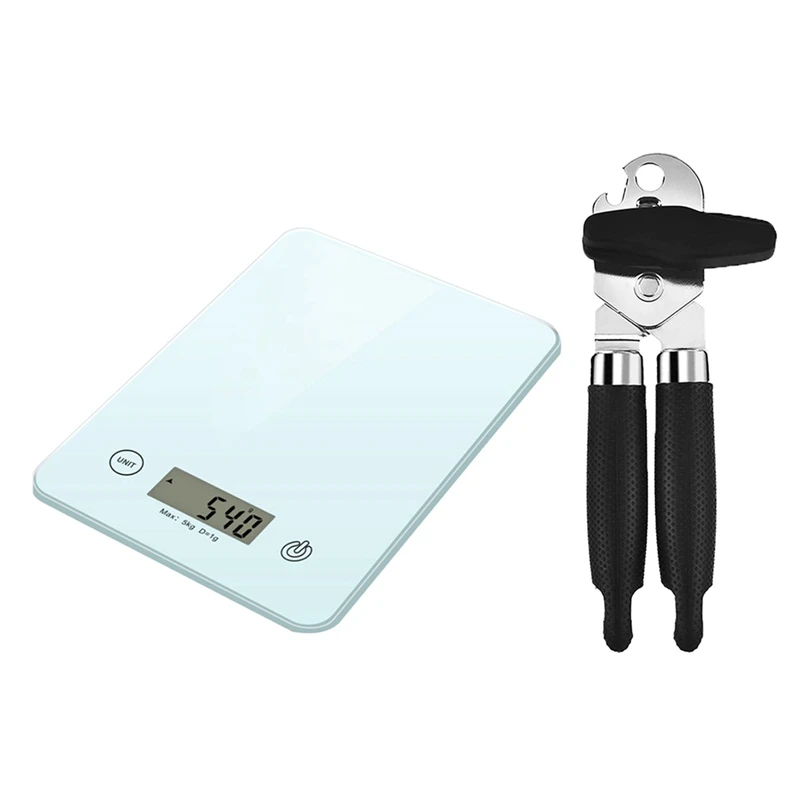

1 Pcs Hand-Held Can Opener,Manual Can Opener & 1 Pcs Kitchen Scale,Digital Food Scale Weight Grams And Ounces