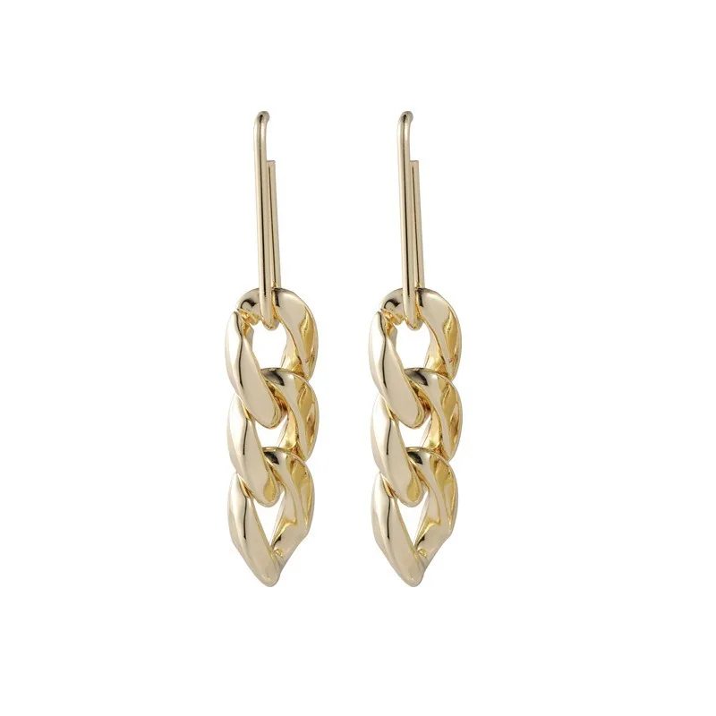 

Origin Summer Minimalist Chunky Chain Dangle Earings for Women Fashion Vintage Metal Party Jewellery Earings Accessories