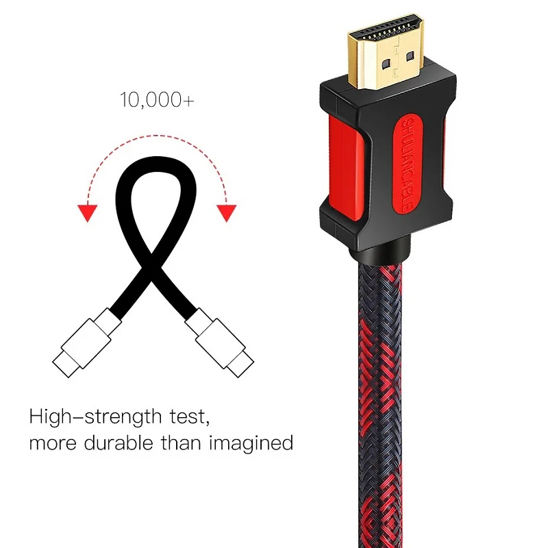 Shuliancable HDMI кабель 2,0 HDMI к HDMI 4K 1080P 3D 1 м 2 м 3 м 5 м 10 м 15 м 20 м для ноутбук с HDTV проектор xbox PS3/4 компьютерный кабель