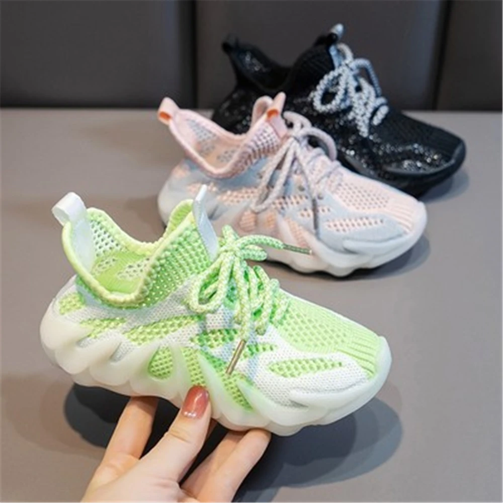 

Children's Coconut Shoes 2021 Spring Autumn Boys Net Shoes Girls Breathable Small, Middle and Big Kids Student Sports Sneakers
