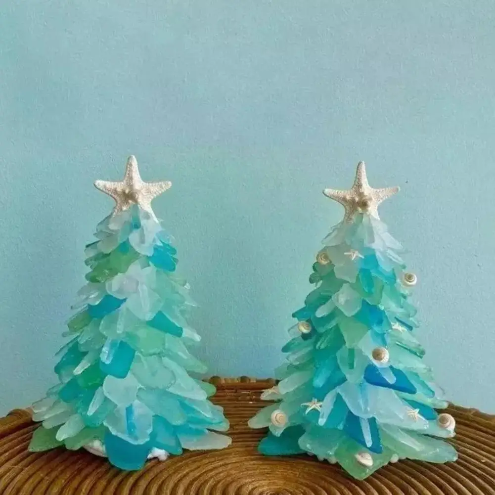 

Sea Glass Christmas Tree Diy Christmas Ornaments Home Marine Creature Decoration Resin Wedding Party Diy Ornament Xmas Ocea F5b1