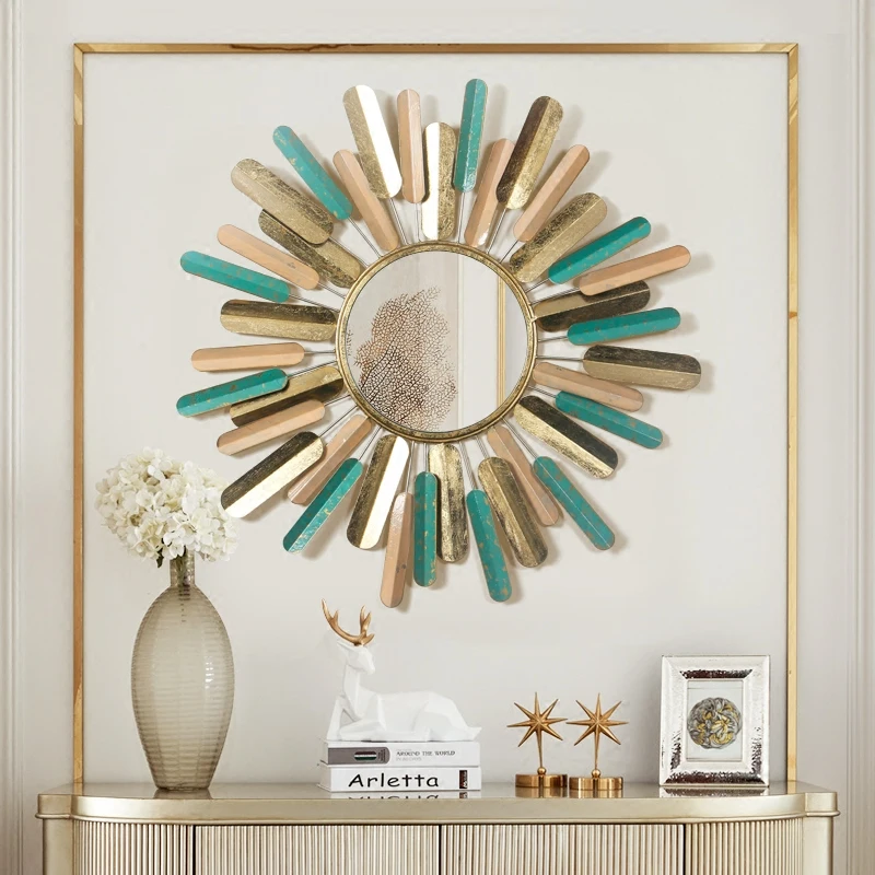 Европейский кованый железный настенный подвесной декоративный зеркальный