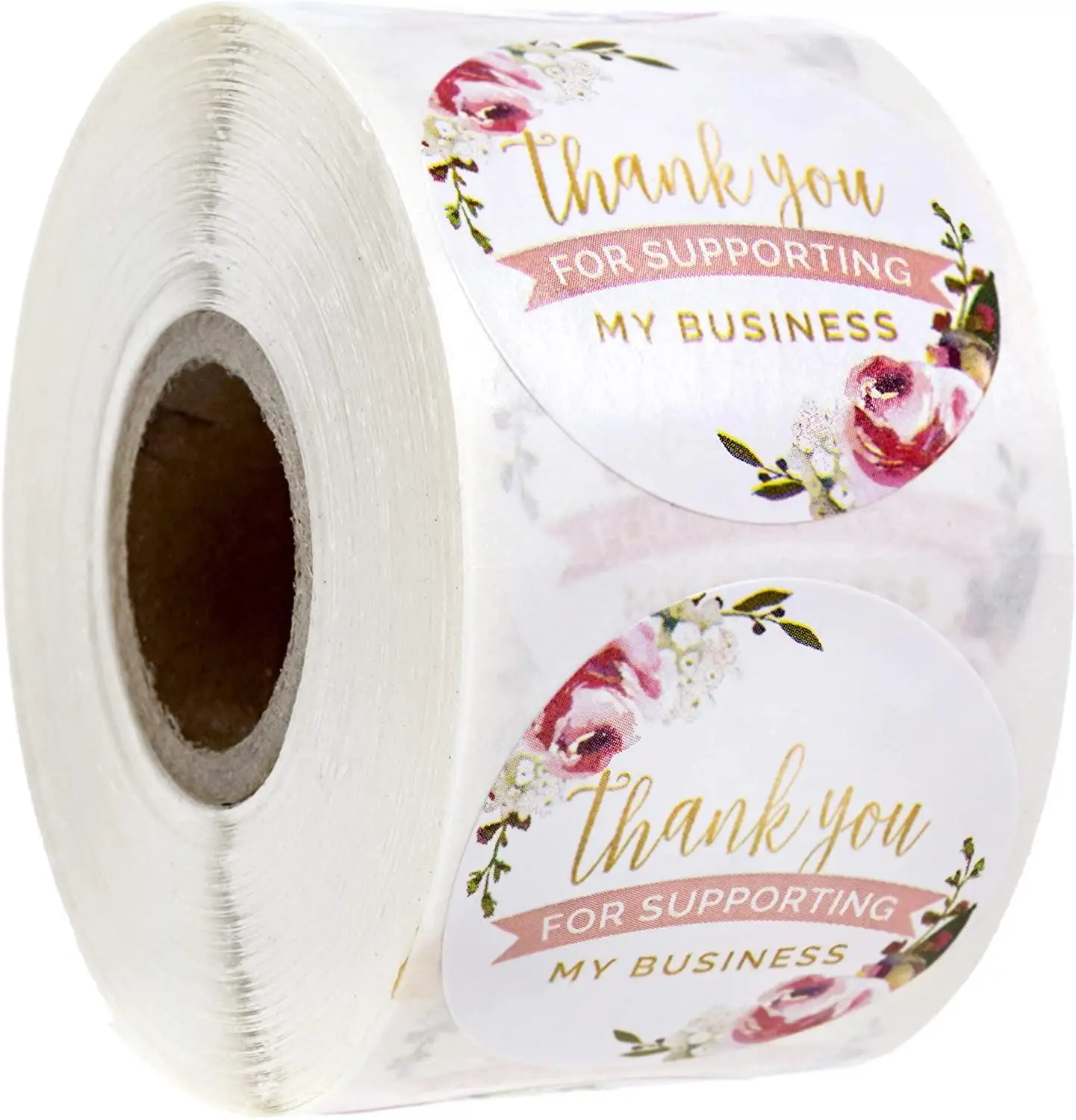 

500 шт/рулон наклейка «спасибо» s ручная наклейка цветок круг Канцтовары спасибо за ваш заказ этикетки для печати наклейка «спасибо»