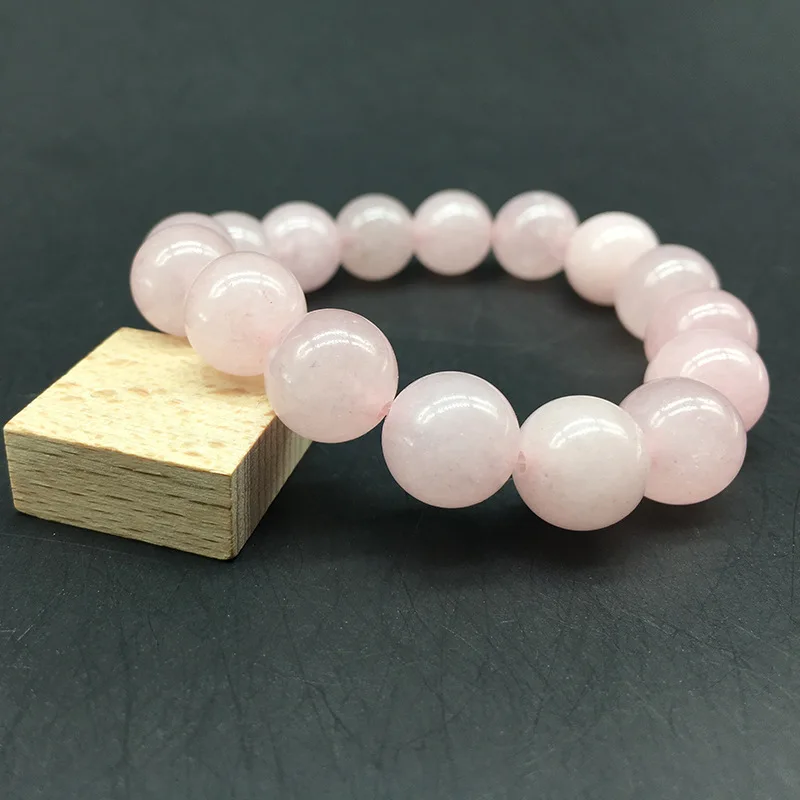 

4 6 8 10 12mm Natural Stone Pink Crystal Quartz Bracelets & Bangles for Women Men Jewelry Powder Beads Strand Bracelet Love Gift