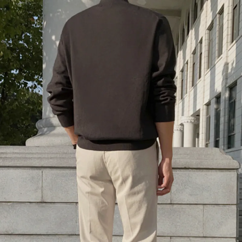 Повседневный мужской пуловер IEFB в Корейском стиле свободный Легкий трикотажный