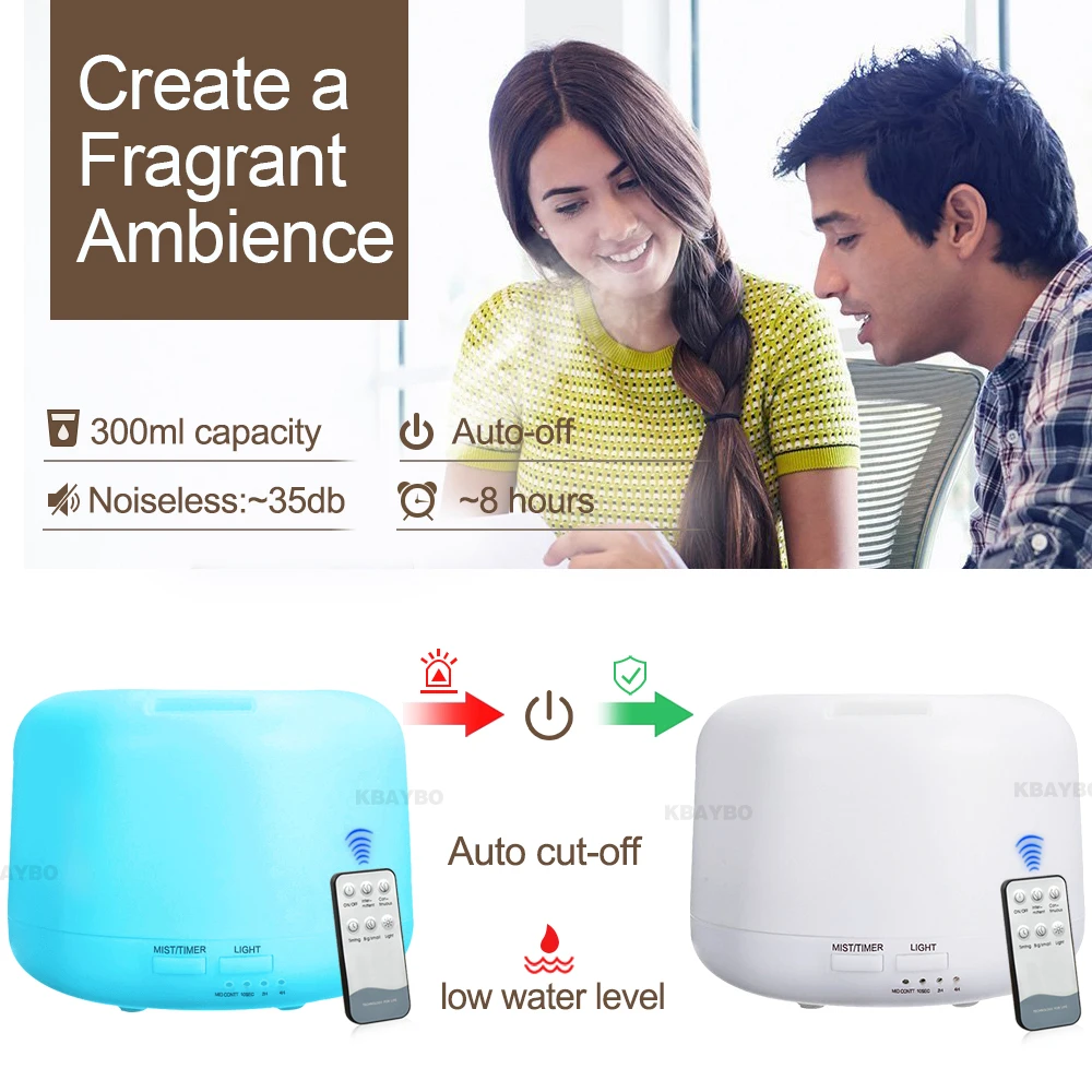 300 мл Ароматический диффузор с эфирными маслами ультразвуковой увлажнитель