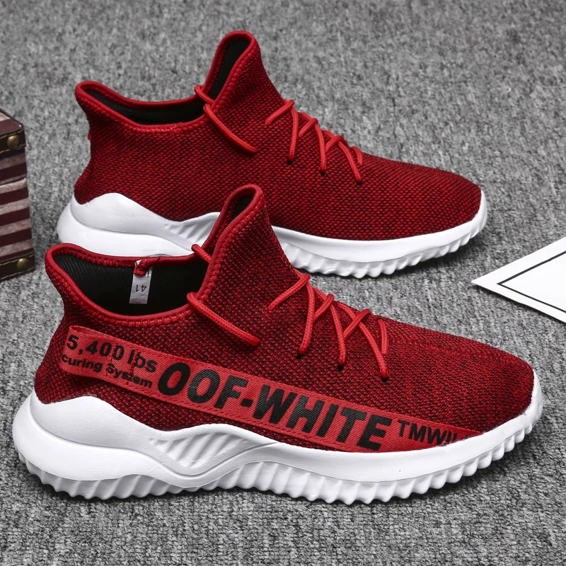 LTSUYO новые мужские прогулочные туфли с подошвой из попкорна летающие плетеные