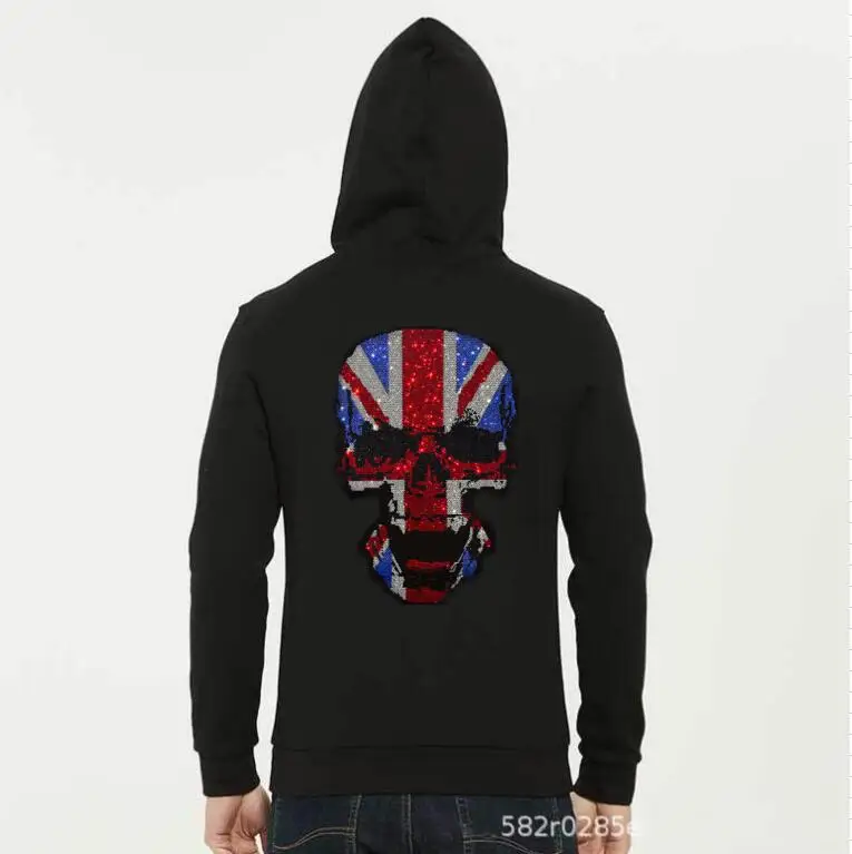 

Diamond Rhinestone Hooded Sweatshirt Men Loose Streetwear Hoodies brand design drop shipping